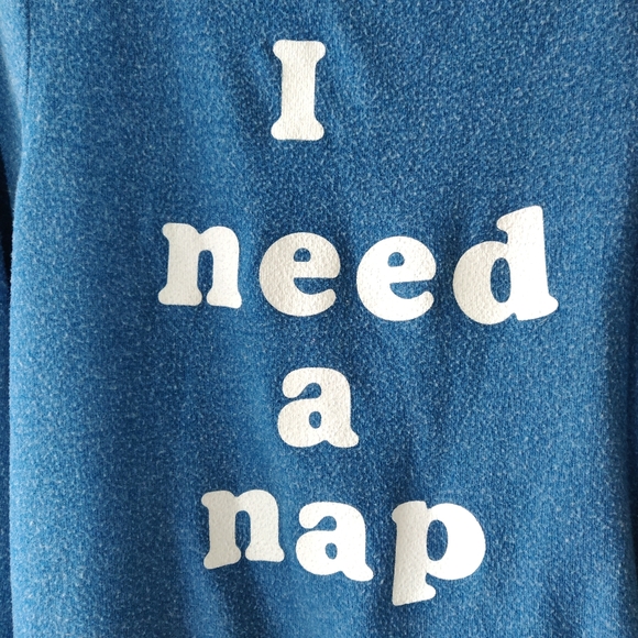 Wildfox I Need a Nap Spellout Graphic Pullover Blue Sweater Size XSmall - Picture 7 of 12